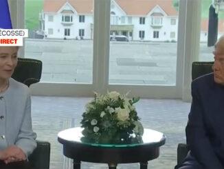 Ursula von der Leyen, présidente de la Commission européenne et Donald Trump, président des États-Unis d'Amérique, le 27/07/2025 ©BFMTV